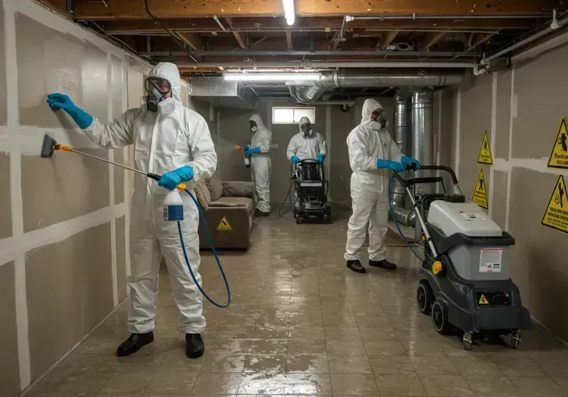 Basement Moisture Removal and Structural Drying process in Lajas, PR